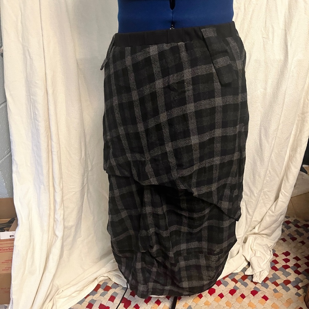 Plaid Black and Gray Women's Skirt